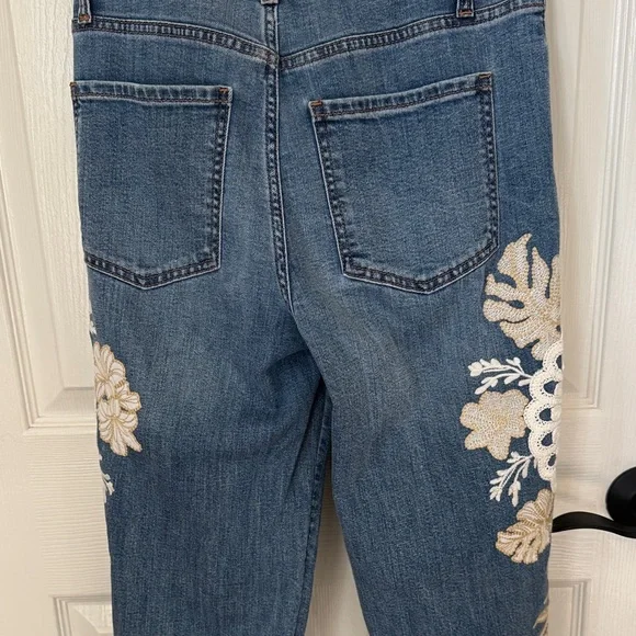 Chico's Blue Jeans with Cream Embroidery - Picture 4 of 5
